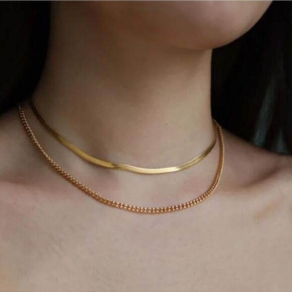 3-Piece Set Chain Necklaces Gold or Silver Plated Fashionable Fashion Jewelry - Picture 7 of 14